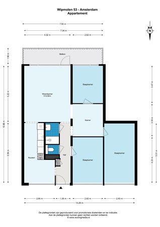 Floorplan - Wipmolen 53, 1035 CX Amsterdam